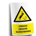 Naklejka 20x30cm UWAGA OBSZAR NURKOWANIA