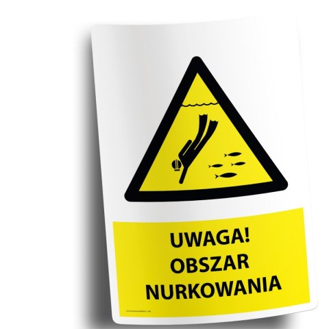 Naklejka 20x30cm UWAGA OBSZAR NURKOWANIA Naklejka 20x30cm UWAGA OBSZAR NURKOWANIA