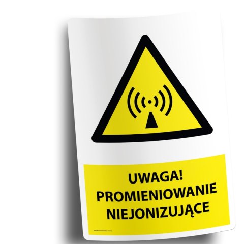 Naklejka 20x30cm UWAGA PROMIENIOWANIE NIEJONIZUJĄCE Naklejka 20x30cm UWAGA PROMIENIOWANIE NIEJONIZUJĄCE
