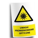 Naklejka 20x30cm UWAGA PROMIENIOWANIE OPTYCZNE Naklejka 20x30cm UWAGA PROMIENIOWANIE OPTYCZNE