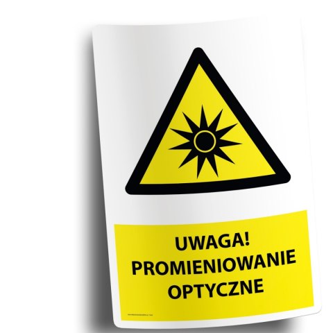 Naklejka 20x30cm UWAGA PROMIENIOWANIE OPTYCZNE Naklejka 20x30cm UWAGA PROMIENIOWANIE OPTYCZNE
