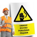 Naklejka 20x30cm UWAGA RYZYKO PORAŻENIA PRĄDEM