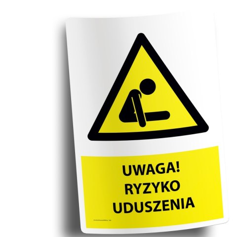 Naklejka 20x30cm UWAGA RYZYKO UDUSZENIA Naklejka 20x30cm UWAGA RYZYKO UDUSZENIA