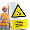 Naklejka 20x30cm UWAGA SPADAJĄCE ELEMENTY