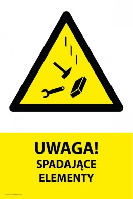 Naklejka 20x30cm UWAGA SPADAJĄCE ELEMENTY