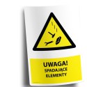 Naklejka 20x30cm UWAGA SPADAJĄCE ELEMENTY