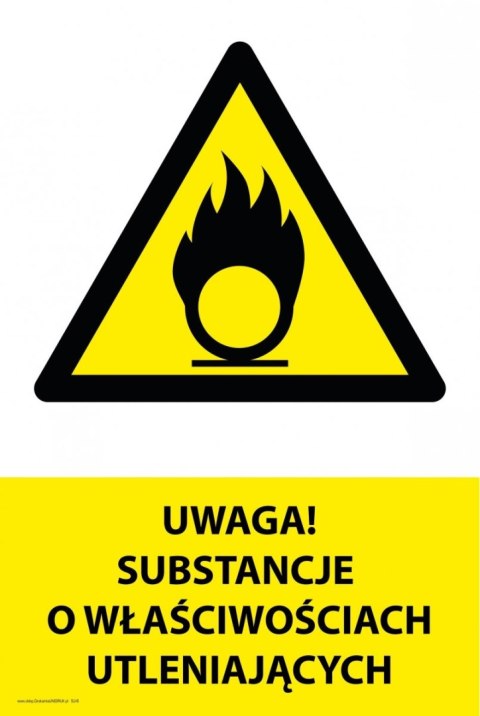 Naklejka 20x30cm UWAGA SUBSTANCJE O WŁAŚCIWOŚCIACH UTLENIAJĄCYCH Naklejka 20x30cm UWAGA SUBSTANCJE O WŁAŚCIWOŚCIACH UTLENIAJĄCYCH