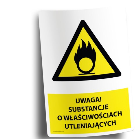Naklejka 20x30cm UWAGA SUBSTANCJE O WŁAŚCIWOŚCIACH UTLENIAJĄCYCH Naklejka 20x30cm UWAGA SUBSTANCJE O WŁAŚCIWOŚCIACH UTLENIAJĄCYCH