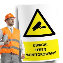 Naklejka 20x30cm UWAGA TEREN MONITOROWANY