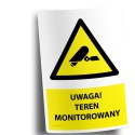 Naklejka 20x30cm UWAGA TEREN MONITOROWANY