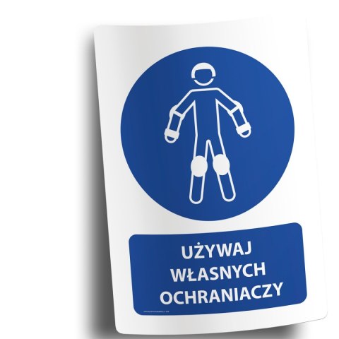 Naklejka 20x30cm UŻYWAJ WŁASNYCH OCHRANIACZY Naklejka 20x30cm UŻYWAJ WŁASNYCH OCHRANIACZY