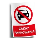Naklejka 20x30cm ZAKAZ PARKOWANIA