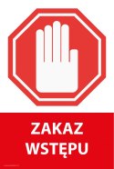 Naklejka 20x30cm ZAKAZ WSTĘPU