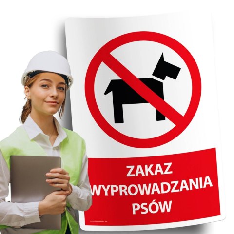 Naklejka 20x30cm ZAKAZ WYPROWADZANIA PSÓW Naklejka 20x30cm ZAKAZ WYPROWADZANIA PSÓW