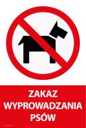Naklejka 20x30cm ZAKAZ WYPROWADZANIA PSÓW