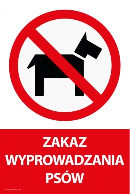 Naklejka 20x30cm ZAKAZ WYPROWADZANIA PSÓW