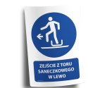 Naklejka 20x30cm ZEJŚCIE Z TORU SANECZKOWEGO W LEWO