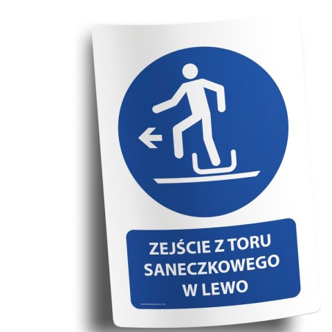 Naklejka 20x30cm ZEJŚCIE Z TORU SANECZKOWEGO W LEWO Naklejka 20x30cm ZEJŚCIE Z TORU SANECZKOWEGO W LEWO