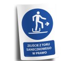 Naklejka 20x30cm ZEJŚCIE Z TORU SANECZKOWEGO W PRAWO