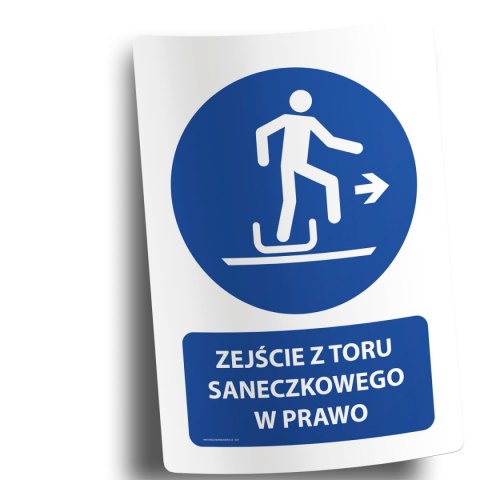 Naklejka 20x30cm ZEJŚCIE Z TORU SANECZKOWEGO W PRAWO Naklejka 20x30cm ZEJŚCIE Z TORU SANECZKOWEGO W PRAWO