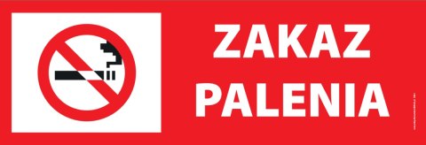 Naklejka 30x10 cm - ZAKAZ PALENIA Naklejka 30x10 cm - ZAKAZ PALENIA
