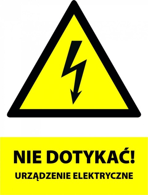 Naklejka NIE DOTYKAĆ URZĄDZENIE ELEKTRYCZNE - 40 szt. Naklejka NIE DOTYKAĆ URZĄDZENIE ELEKTRYCZNE - 40 szt.