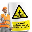 Naklejka PVC 20x30cm UWAGA NIEBEZPIECZEŃSTWO ZGNIECENIA BOCZNEGO