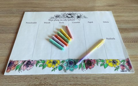 Planer na biurko - A3 Kwiaty, magnetyczny Planer na biurko - A3 Kwiaty, magnetyczny
