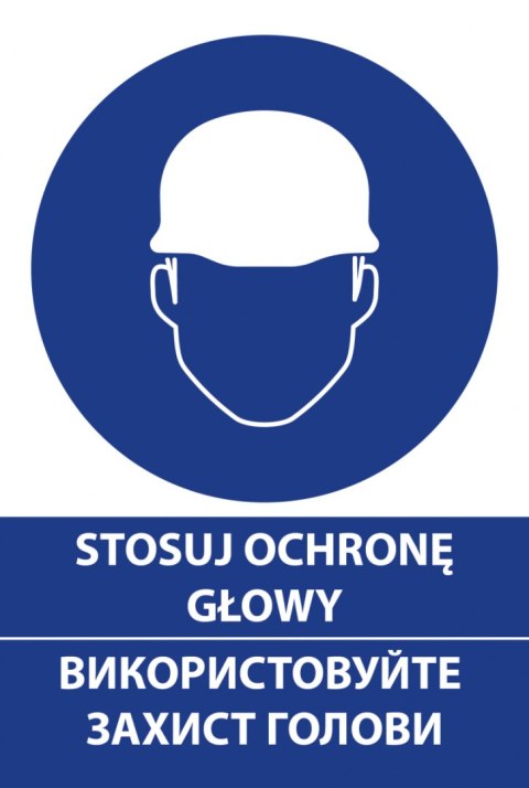 Tablica 20x30 cm STOSUJ OCHRONĘ GŁOWY Tablica 20x30 cm STOSUJ OCHRONĘ GŁOWY
