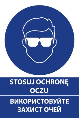 Tablica 20x30 cm STOSUJ OCHRONĘ OCZU