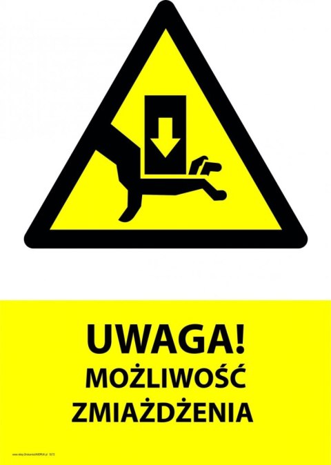 Tablica 20x30cm UWAGA MOŻLIWOŚĆ ZMIAŻDŻENIA Tablica 20x30cm UWAGA MOŻLIWOŚĆ ZMIAŻDŻENIA