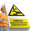 Tablica 20x30cm UWAGA NIEBEZPIECZEŃSTWO ZGNIECENIA DŁONI Tablica 20x30cm UWAGA NIEBEZPIECZEŃSTWO ZGNIECENIA DŁONI