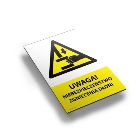 Tablica 20x30cm UWAGA NIEBEZPIECZEŃSTWO ZGNIECENIA DŁONI Tablica 20x30cm UWAGA NIEBEZPIECZEŃSTWO ZGNIECENIA DŁONI