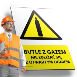 Tablica PVC 20x30 cm BUTLE Z GAZEM NIE ZBLIŻAĆ SIĘ Z OTWARTYM OGNIEM
