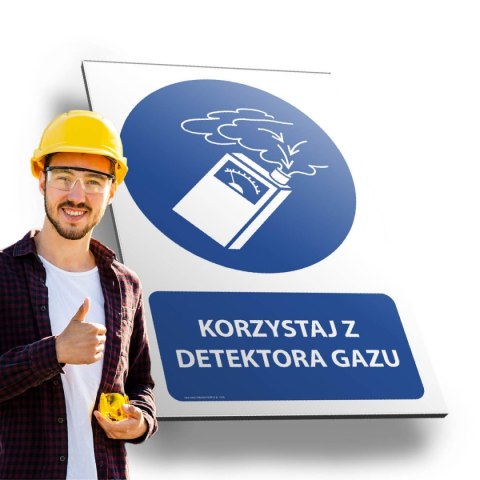 Tablica PVC 20x30 cm KORZYSTAJ Z DETEKTORA GAZU Tablica PVC 20x30 cm KORZYSTAJ Z DETEKTORA GAZU