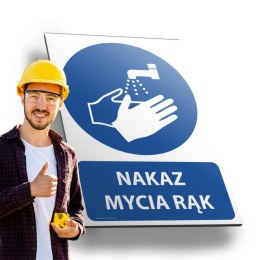 Tablica PVC 20x30 cm NAKAZ MYCIA RĄK