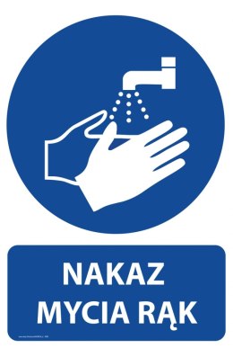 Tablica PVC 20x30 cm NAKAZ MYCIA RĄK