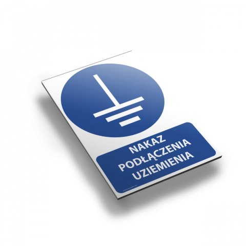 Tablica PVC 20x30 cm NAKAZ PODŁĄCZENIA UZIEMIENIA Tablica PVC 20x30 cm NAKAZ PODŁĄCZENIA UZIEMIENIA