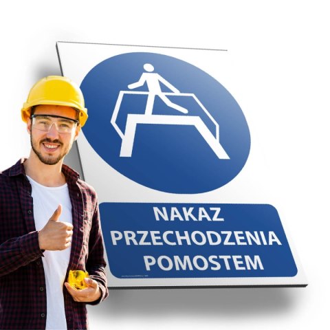 Tablica PVC 20x30 cm NAKAZ PRZECHODZENIA POMOSTEM Tablica PVC 20x30 cm NAKAZ PRZECHODZENIA POMOSTEM