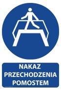 Tablica PVC 20x30 cm NAKAZ PRZECHODZENIA POMOSTEM