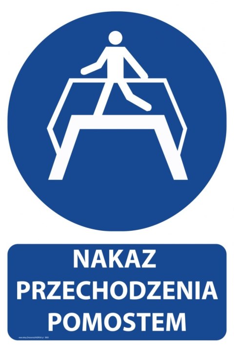 Tablica PVC 20x30 cm NAKAZ PRZECHODZENIA POMOSTEM Tablica PVC 20x30 cm NAKAZ PRZECHODZENIA POMOSTEM