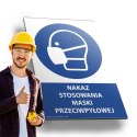 Tablica PVC 20x30 cm NAKAZ STOSOWANIA MASKI PRZECIWPYŁOWEJ