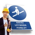 Tablica PVC 20x30 cm NAKAZ UŻYWANIA PORĘCZY