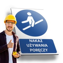 Tablica PVC 20x30 cm NAKAZ UŻYWANIA PORĘCZY