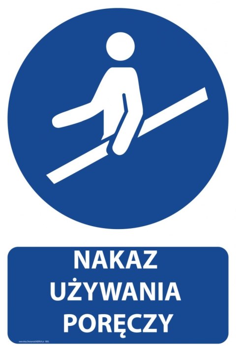 Tablica PVC 20x30 cm NAKAZ UŻYWANIA PORĘCZY Tablica PVC 20x30 cm NAKAZ UŻYWANIA PORĘCZY