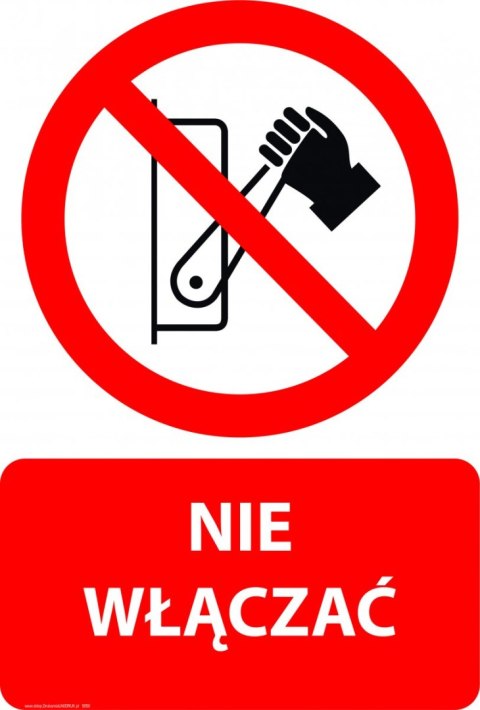 Tablica PVC 20x30 cm NIE WŁĄCZAĆ Tablica PVC 20x30 cm NIE WŁĄCZAĆ