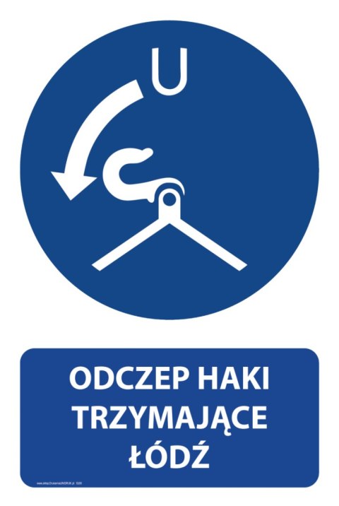 Tablica PVC 20x30 cm ODCZEP HAKI TRZYMAJĄCE ŁÓDŹ Tablica PVC 20x30 cm ODCZEP HAKI TRZYMAJĄCE ŁÓDŹ
