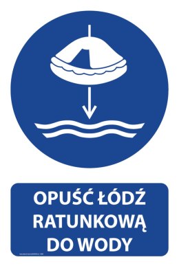 Tablica PVC 20x30 cm OPUŚĆ ŁÓDŹ RATUNKOWĄ DO WODY