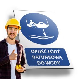 Tablica PVC 20x30 cm OPUŚĆ ŁÓDŹ RATUNKOWĄ DO WODY
