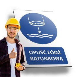 Tablica PVC 20x30 cm OPUŚĆ ŁÓDŹ RATUNKOWĄ